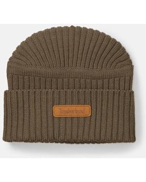 Timberland Gulf Beach Ribbed Beanie In Green, Green