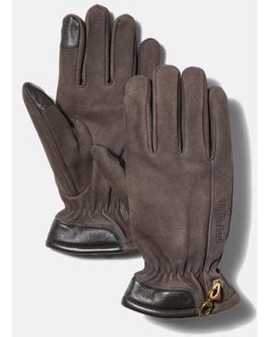 Timberland Winter Hill Leather Touchscreen Gloves For Men In Brown, Man, Brown, Size: L