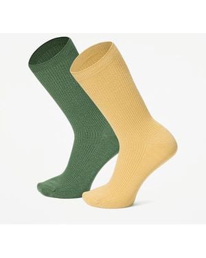 Timberland Lightweight 2-Pack Rib Crew Sock - Green