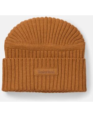 Timberland Gulf Beach Ribbed Beanie In Yellow, Yellow - Brown