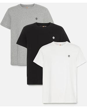 Timberland 3-pack Basic Jersey Crew T-shirt For Men In Multicoloured, Man, Multi, Size: 3xl - Black