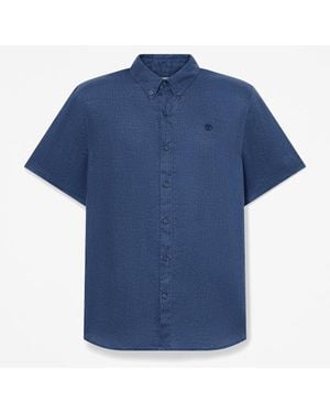 Timberland Mill Brook Linen Short-Sleeve Shirt For - Blue