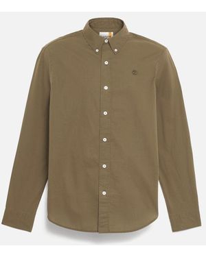 Timberland Long-Sleeve Stretch Poplin Shirt For - Green