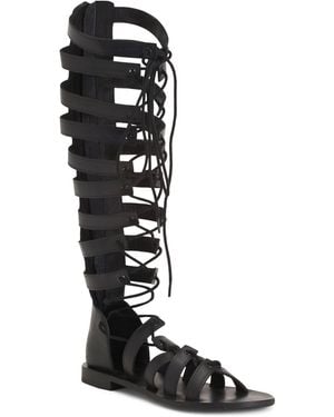 TJ Maxx Leather Pruitt Strappy Sandals For - Black