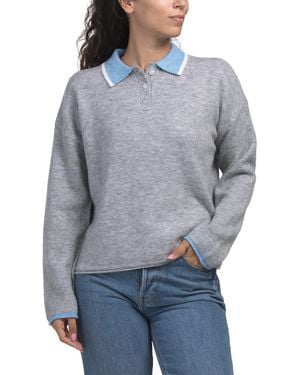 TJ Maxx Cozy Contrast Tipping Collar For Spandex/Polyester/Acrylic - Gray