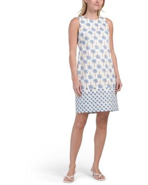 TJ Maxx Cotton Sateen Mini Shift Dress For Spandex/Cotton/Polyester - Blue