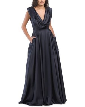 TJ Maxx Draped Cowl Neck Gown For Polyester - Blue