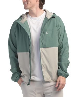 TJ Maxx Color Block Pocketed Windbreaker For Nylon/Spandex - Green
