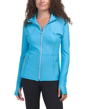 TJ Maxx Rosie Base Layer Full Zip Top For Spandex/Polyester - Blue