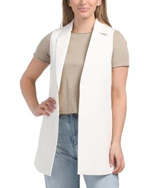 TJ Maxx Long Vest, Spandex/Polyester/Viscose - White