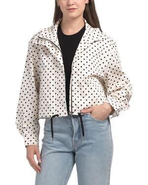 TJ Maxx Mock Neck Long Sleeve Jacket With Drawstring Hem, Spandex/Cotton - Gray