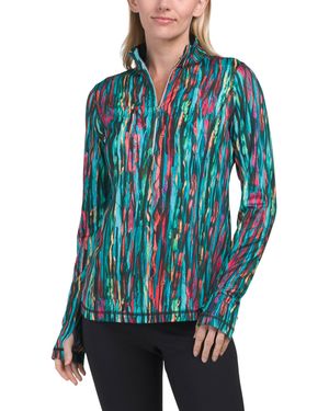 TJ Maxx Quarter Zip Base Layer Top For Spandex/Polyester - Blue