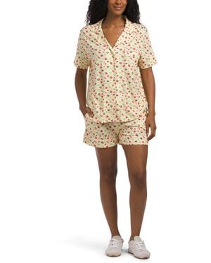 TJ Maxx 2Pc Loungewear Top And Shorts Set, Pima Cotton/Modal - Natural
