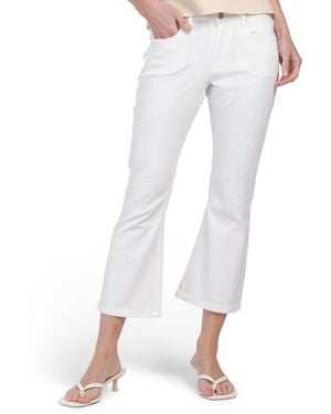 TJ Maxx Cropped Kick Flare Jeans For Cotton/Polyester - White