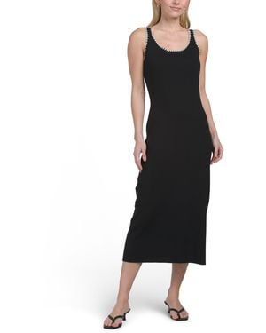 TJ Maxx Whipstitch Knit Maxi Dress For Nylon/Polyester/Wool - Black