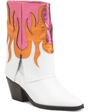 TJ Maxx Leather Fold Over Booties For - White