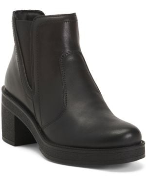 TJ Maxx Leather Heeled Chelsea Booties For - Black