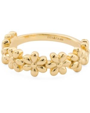 TJ Maxx 14Kt Plated Sterling Flower Ring - Metallic