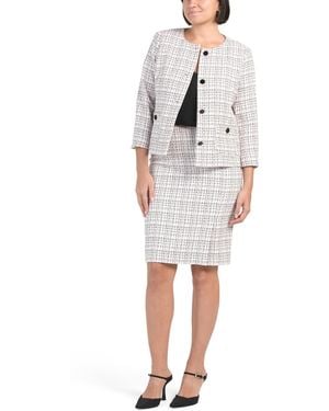 TJ Maxx 2Pc Jacket And Skirt Suit Set For Polyester - White