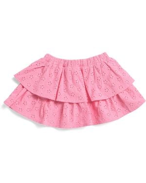 TJ Maxx Infant Girls Eyelet Tiered Ruffle Skirt, Cotton/Viscose - Pink
