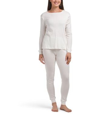 TJ Maxx 2Pc Organic Cotton Sweet Pointelle Knit Pajama Set For - Gray