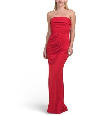 TJ Maxx Sleeveless Pleated Gown For Spandex/Polyester - Red