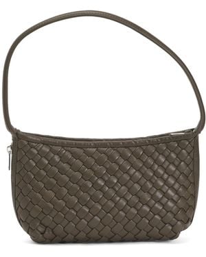 TJ Maxx Leather Hazel Hand Woven Shoulder Bag For - Gray
