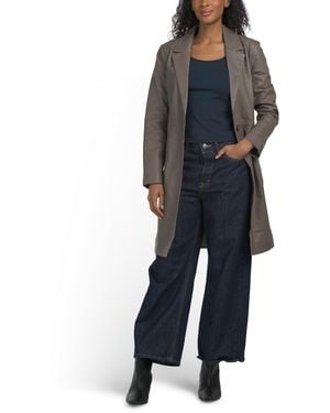 TJ Maxx Leather Melinda Jacket For Polyester/Leather - Blue