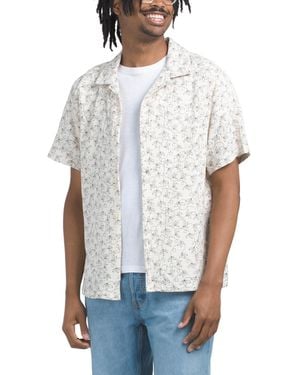 TJ Maxx Printed Gauze Textured Shirt For Cotton - White
