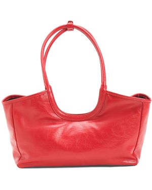 TJ Maxx Leather Tote, Leather - Red