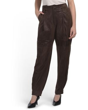 TJ Maxx Suede Tapered Pants For - Brown