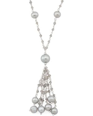 TJ Maxx Sterling Pearl And Labradorite Gems Necklace - White