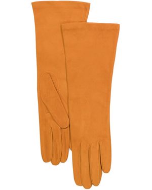 TJ Maxx Suede Long Gloves With Silk Lining For - Orange