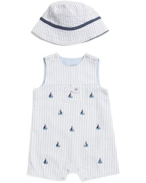 TJ Maxx Newborn Boys 2Pc Sailboat Sunsuit And Hat, Cotton - White