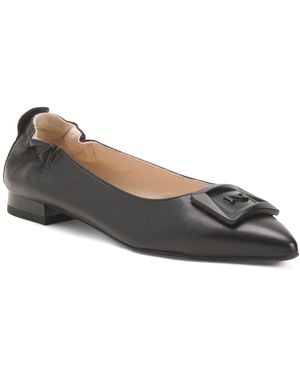 TJ Maxx Leather Ballerina Flats For - Black