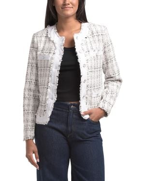 TJ Maxx Mix Media Denim Tweed Jacket, Spandex/Cotton/Polyester - Gray