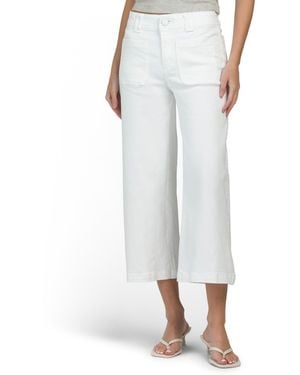 TJ Maxx Ab Tech High Rise Patch Wide Leg Ankle Jeans For Spandex/Cotton - White