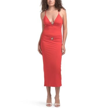 TJ Maxx Shell Trimmed Dress For Spandex/Polyester - Red