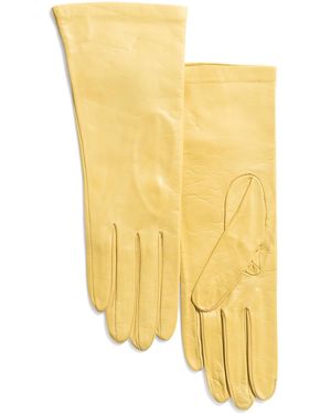 TJ Maxx Leather Basic Gloves With Silk Lining For - Yellow