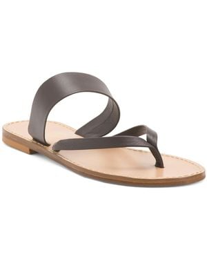 TJ Maxx Leather Slide Sandals For - Metallic