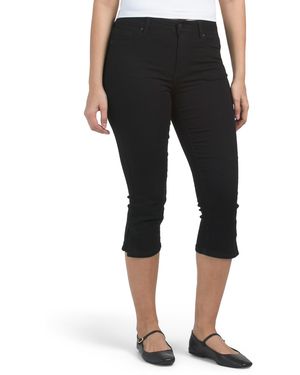 TJ Maxx High Waist Recycled Pedal Pusher Capris With Side Vents For Spandex/Cotton/Polyester - Black