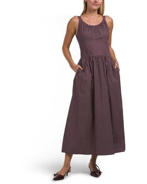 TJ Maxx Sleeveless Striped Maxi Dress For Cotton - Purple