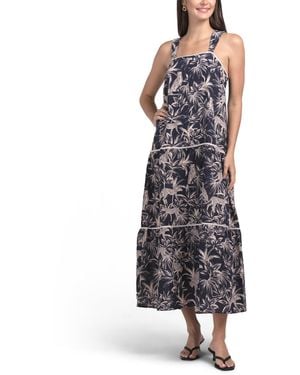 TJ Maxx Cheetah Print Maxi Dress For Polyester - Blue