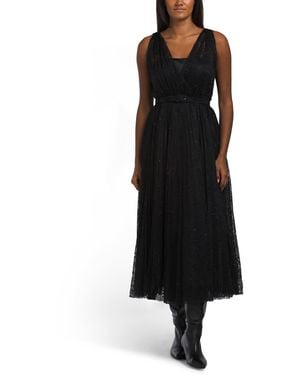 TJ Maxx Tara Lace Dress With Bustier Insert For Nylon/Polyester - Black