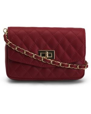 TJ Maxx Leather Quilted Crossbody, Leather - Red