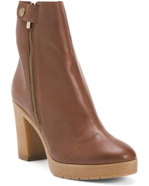 TJ Maxx Leather Lupetto Heel Booties For - Brown