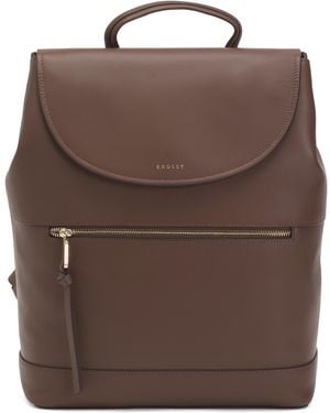 TJ Maxx Leather Albion Street Large Ziptop Backpack - Brown