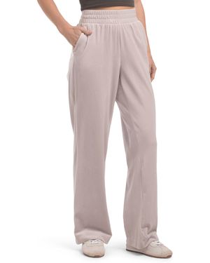 TJ Maxx Signature Velour Open Leg Pants, Spandex/Polyester - Gray