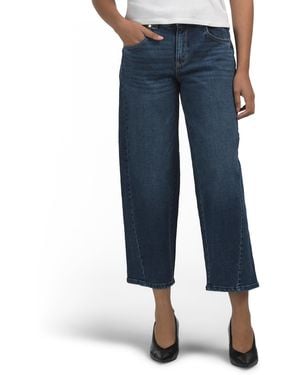TJ Maxx Petite Ab Solution High Rise Barely Barrel Jeans For Spandex/Cotton - Blue