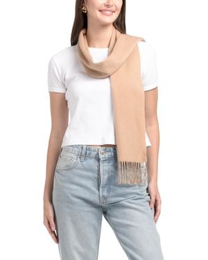 TJ Maxx Cashmere Woven Scarf With Tubular Fringes For - Blue